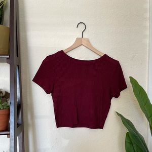 Ribbed burgundy forever 21 crop top